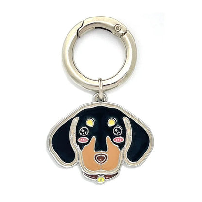 tag-dachshund-black-Personalized Dog Breed Tag – Custom Engraved Enamel Collar Charm - PawPaw Palace - 