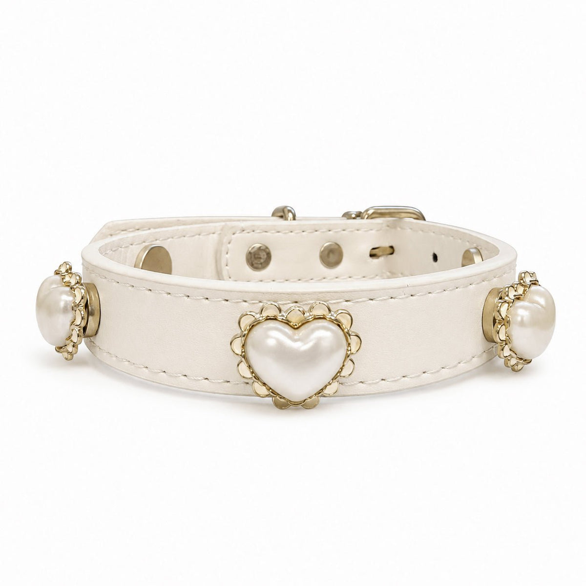 Personalized Dog Collar with ID Tag & Interchangeable Charms - PawPaw Palace - PDC-HRT-BONE-S