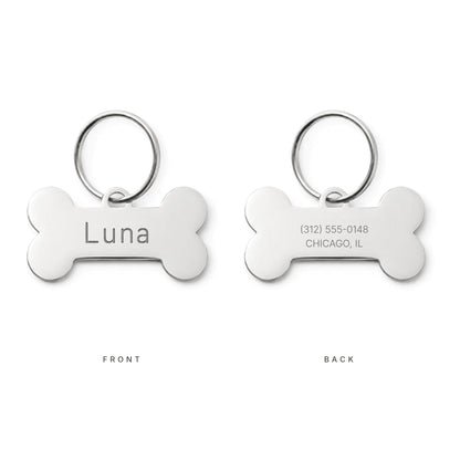 Personalized dog ID tag front and back photo