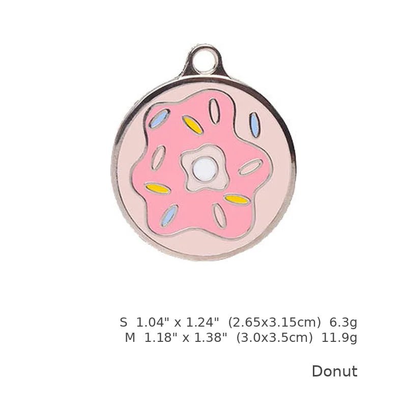 Personalized Donut Pet ID Tag – Custom Engraved Dog & Cat Tag - PawPaw Palace - 