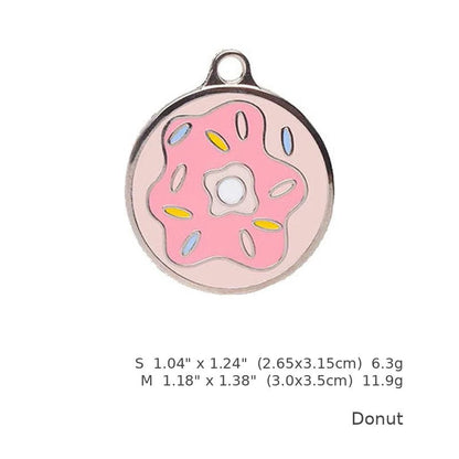 Personalized Donut Pet ID Tag – Custom Engraved Dog & Cat Tag - PawPaw Palace - 