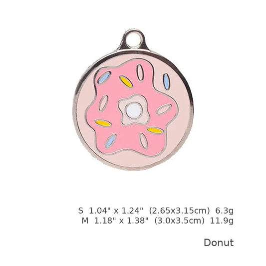 Personalized Donut Pet ID Tag – Custom Engraved Dog & Cat Tag - PawPaw Palace - 