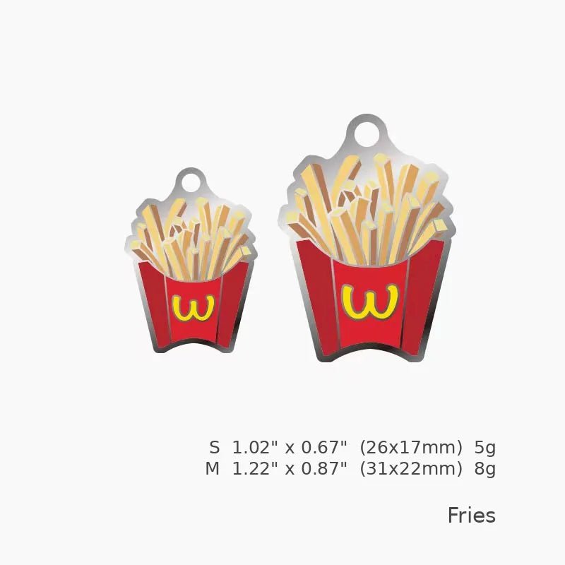 Personalized Fries Pet ID Tag – Custom Engraved Dog & Cat Tag - PawPaw Palace - 