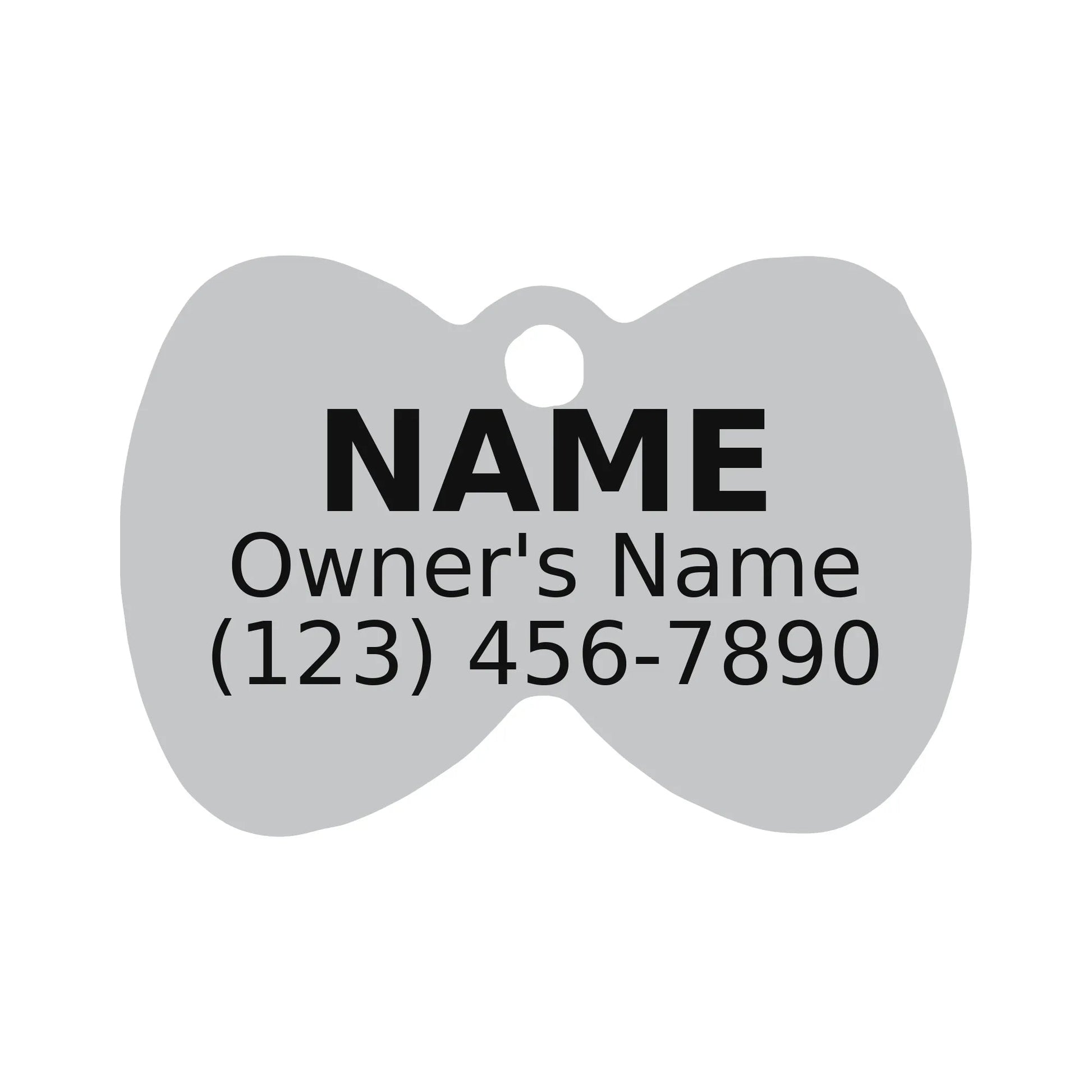 Personalized Pink Bow Pet ID Tag – Custom Engraved Dog & Cat Tag - PawPaw Palace - 
