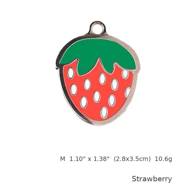 Personalized Strawberry Pet ID Tag – Custom Engraved Dog & Cat Tag - PawPaw Palace - 