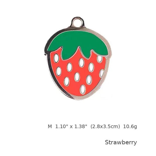Personalized Strawberry Pet ID Tag – Custom Engraved Dog & Cat Tag - PawPaw Palace - 
