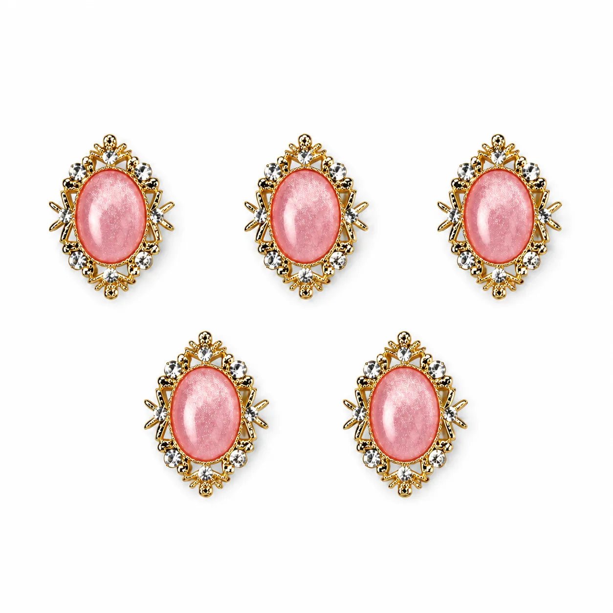 Rosé Gem pearl dog collar charm on leather collar- PawPaw Palace - 