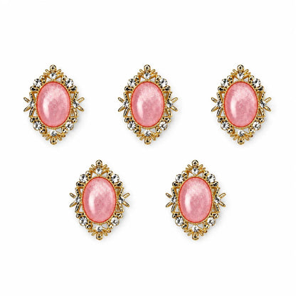 Rosé Gem pearl dog collar charm on leather collar- PawPaw Palace - 
