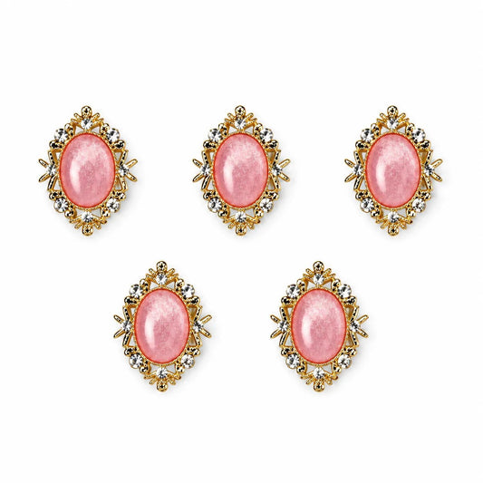 Rosé Gem pearl dog collar charm on leather collar- PawPaw Palace - 