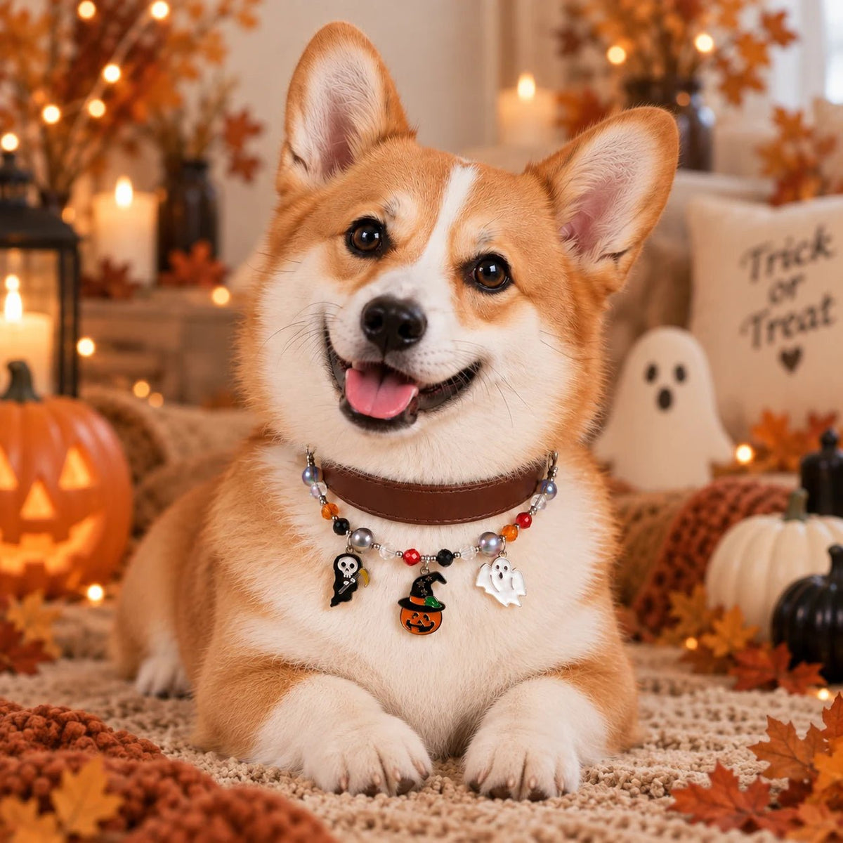 Trick or Treat Charm Pet Collar - PawPaw Palace - 